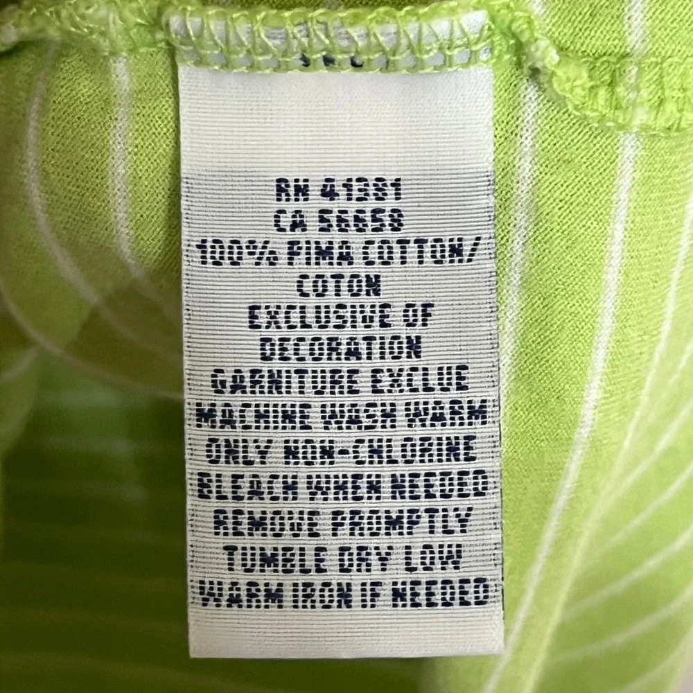 Polo Ralph Lauren Mens Lime Green White Striped Pima Cotton Polo Shirt Size M